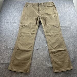 Ariat Pants M7 Rebar Slim Straight Denim Tan Khaki Size 36x32 Carpenter Workwear
